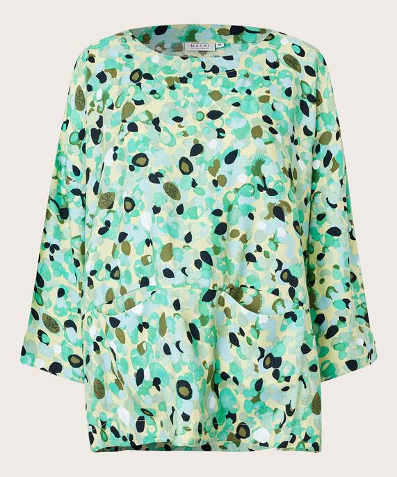 blouse en viscose à motif avec poches devant, Winter Green