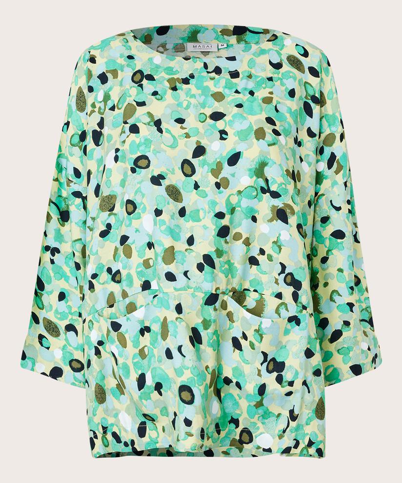 blouse en viscose à motif avec poches devant, Winter Green