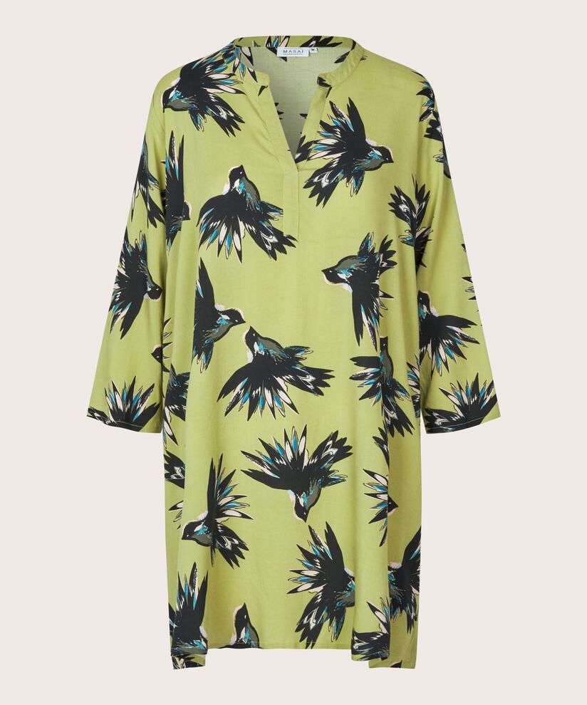 Tunique En Viscose Imprimée À Manches Trois-quarts, Fern
