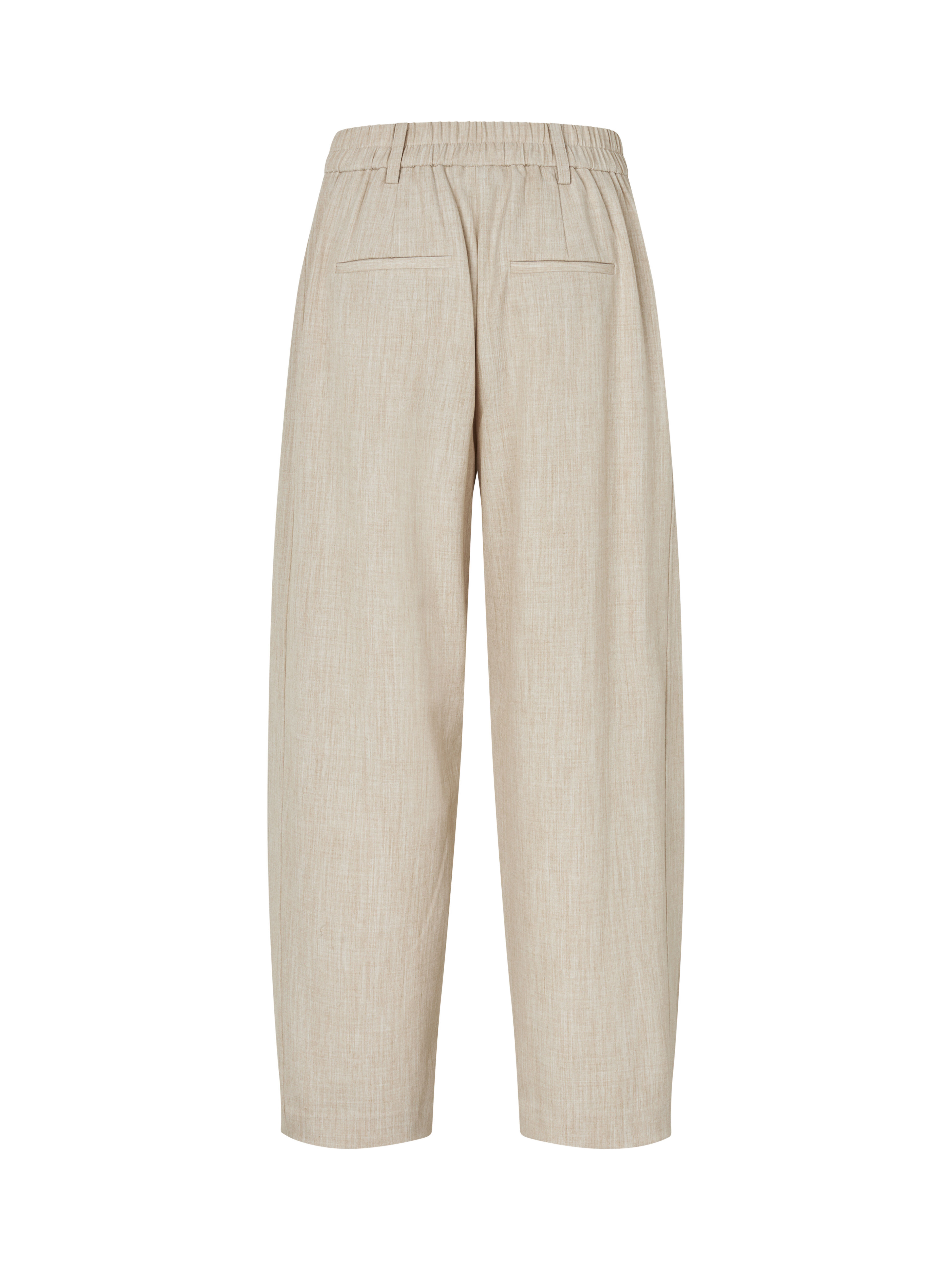 Pantalon Tiss&eacute; Avec Stretch Et Bouton Sur La Jambe, White Pepper