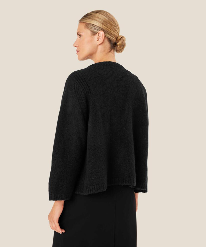 cardigan en laine mélangée avec liens, Black