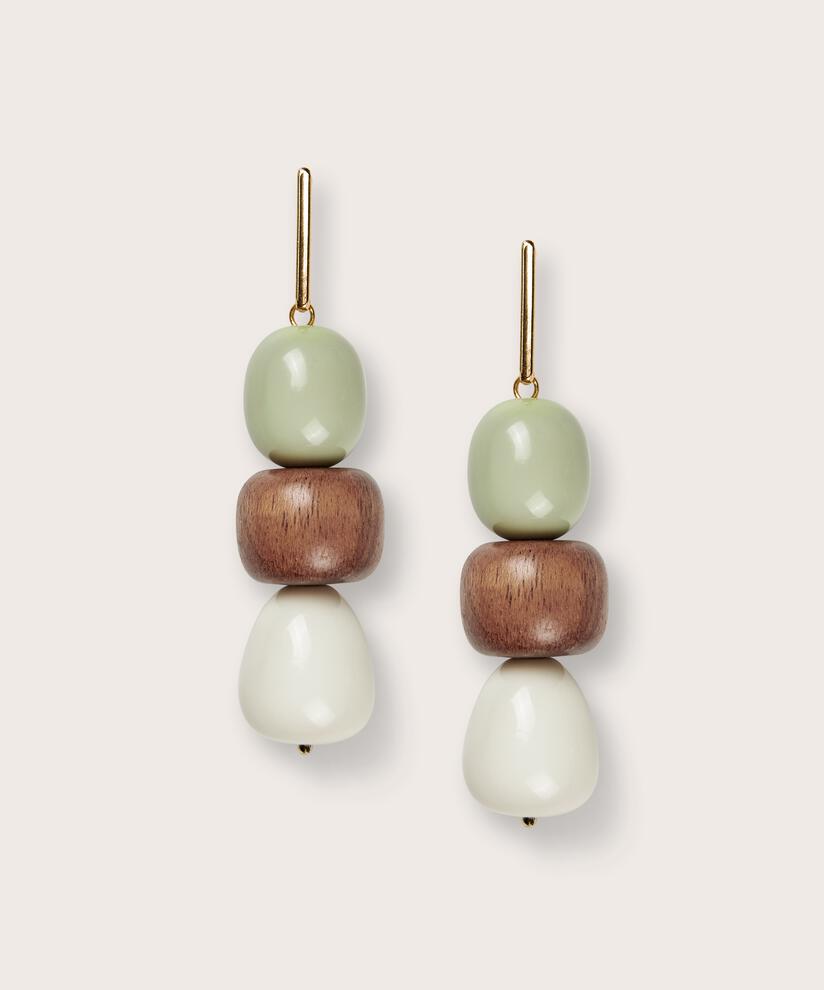 boucles d'oreilles avec perles en bois, Bog